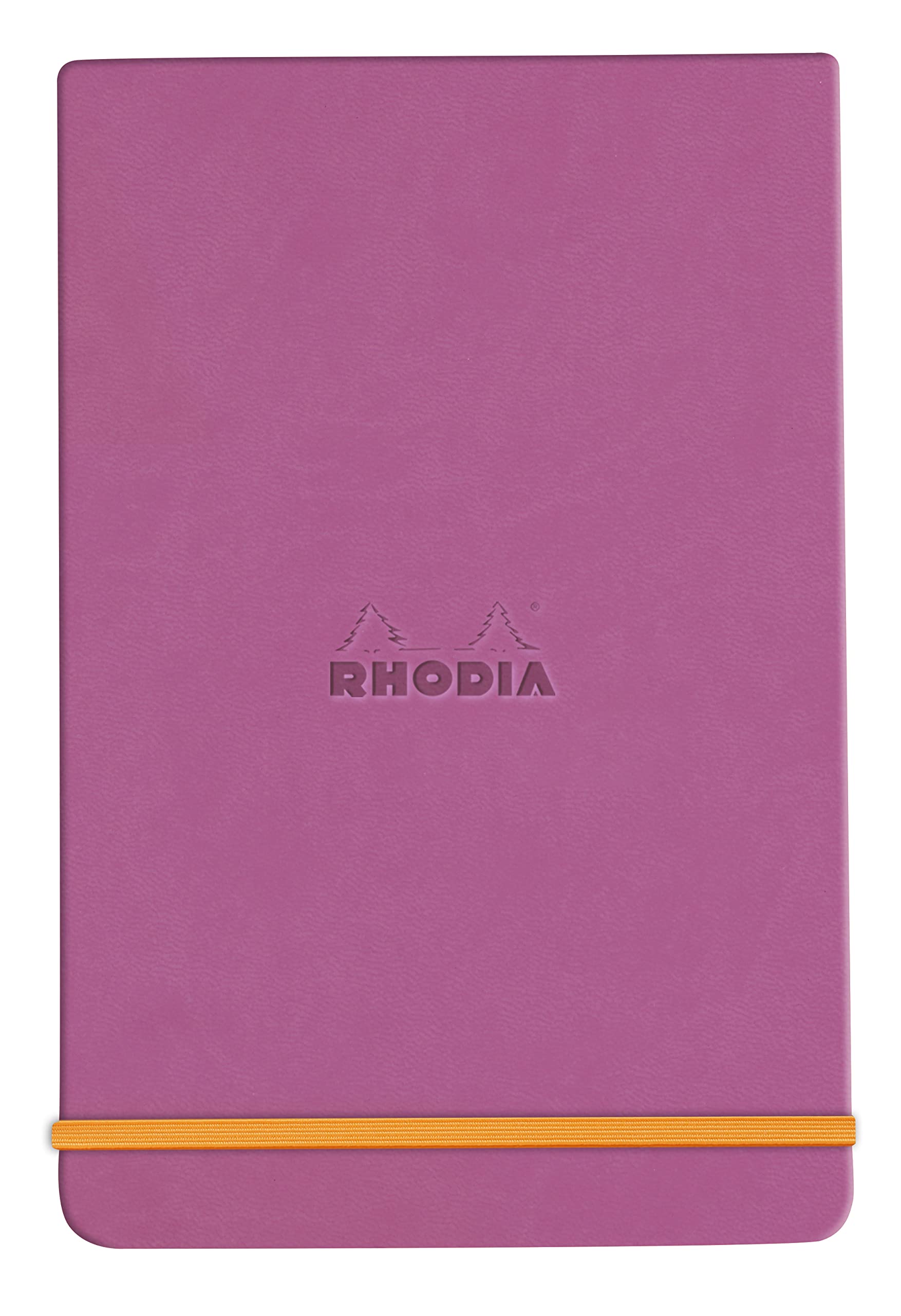 RHODIA 194394C - Hard Notebook Webnotepad Lilac - A5 - Lined - 192 Detachable Pages - Clairefontaine Ivory Paper 90 g/m - Bookmark, Elastic Closure - Faux Leather Cover - Rhodiarama