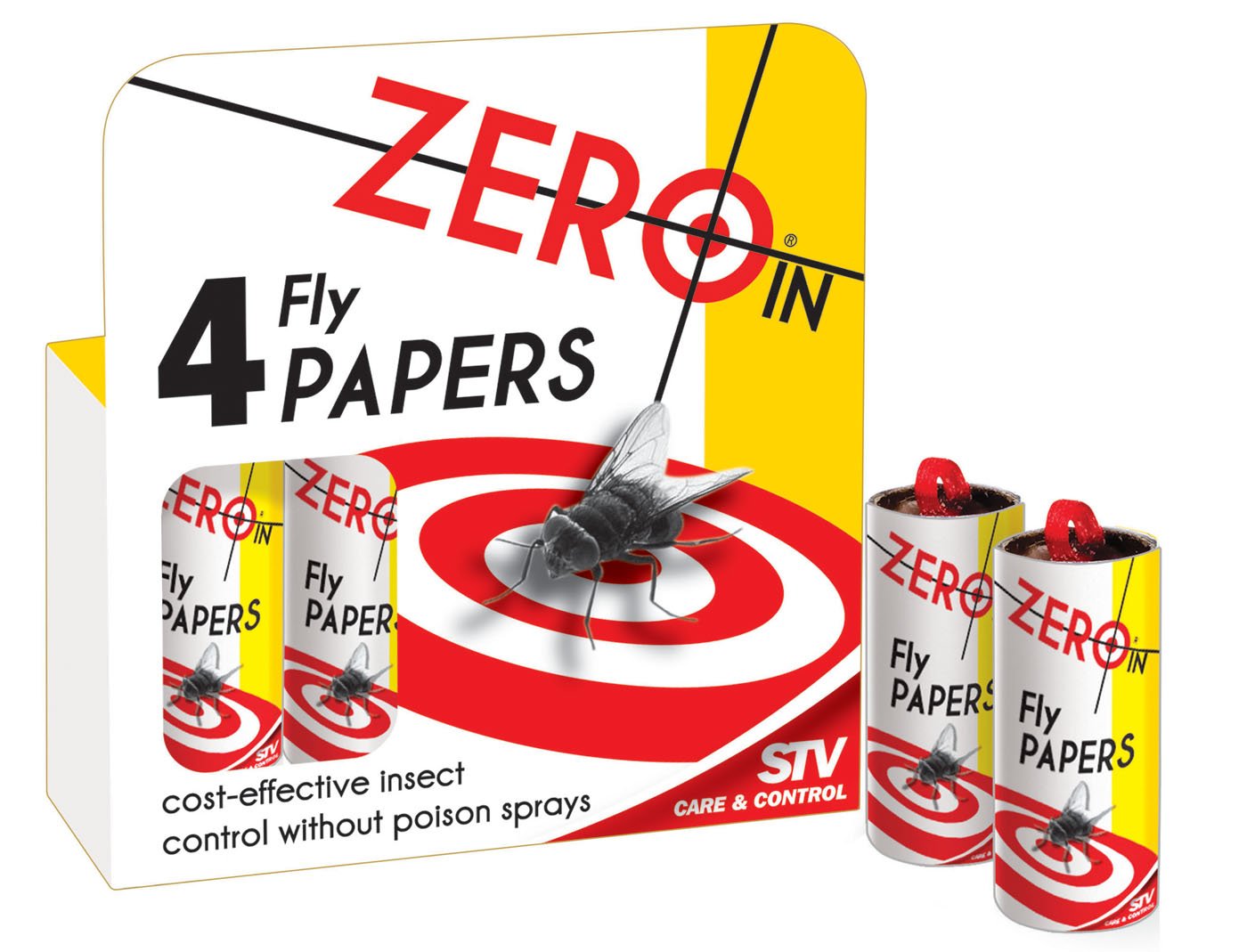 Zero In Fly Paper Pk4 (Pack of 24)