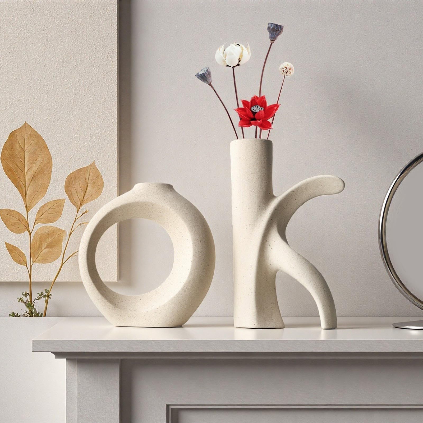 Keramikvasen, OK-Form, Vasen für Party, Hochzeit, Tafelaufsätze, dekoratives Vasen-Set, moderne nordische Vase, Heimdekoration, Keramik für Heimdekoration