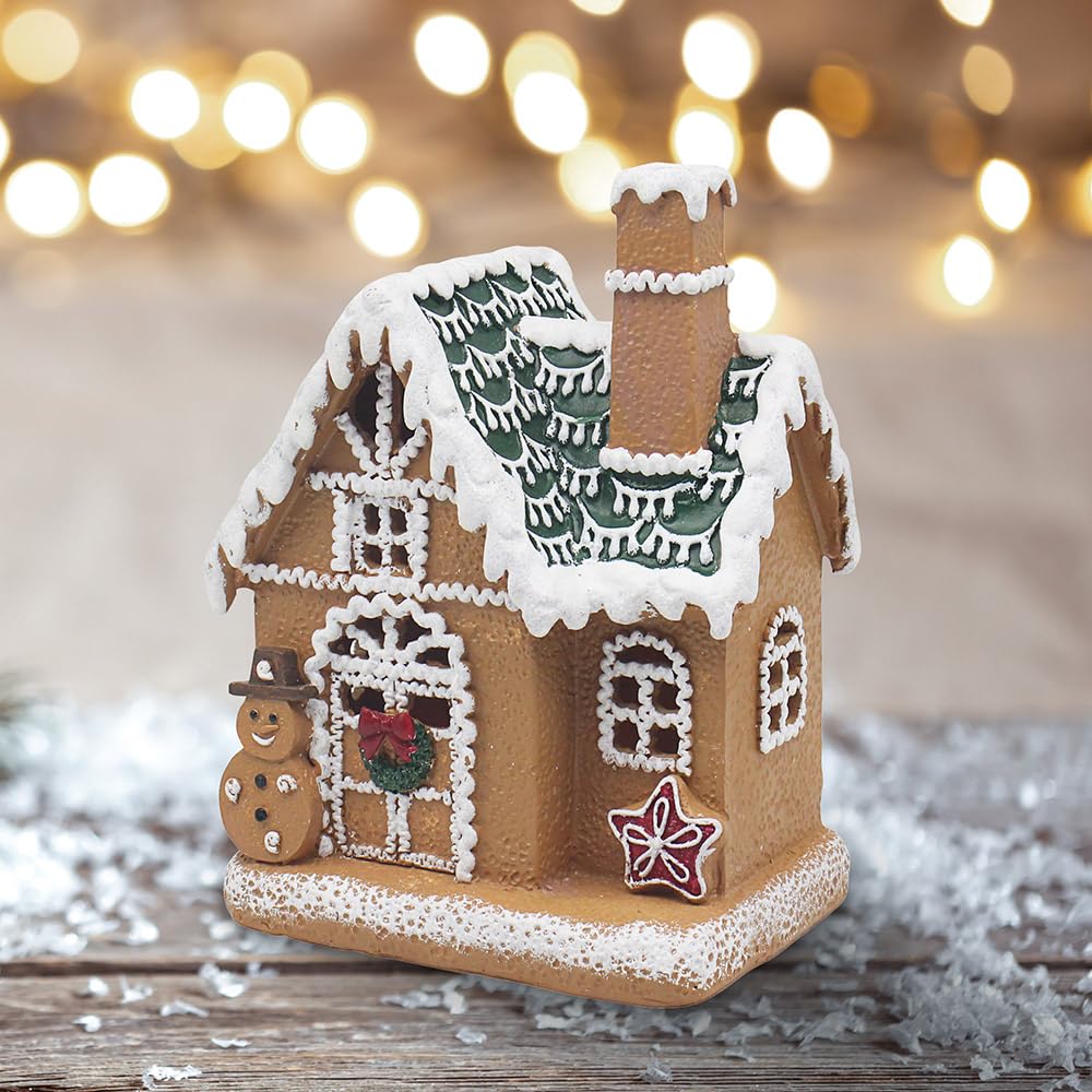 The Leonardo Collection Gingerbread Led House For Home & Living Room | Lovely Led Lights For Home Decor & Night Light | Ideal Led Lights For Bedroom & Table | Durable For Daily Use