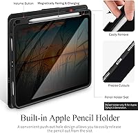 Vista 4 de KingBlanc Funda para iPad Pro de 11 pulgadas de 4ª/3ª/2ª/1ª generación (2022/2021/2020/2018) con soporte para lápiz, funda protectora de cuero