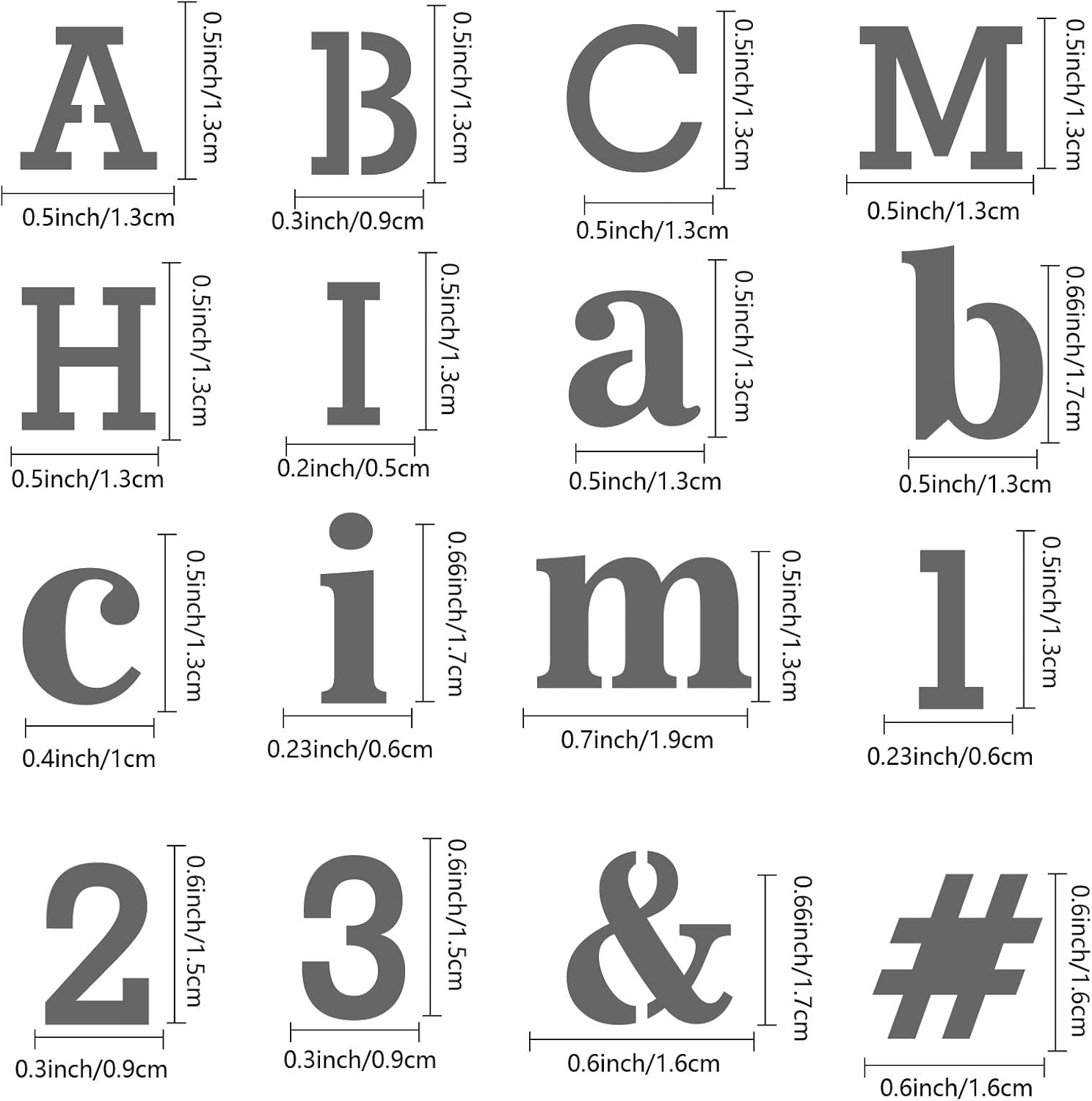 GORGECRAFT Metal Letter Stencil Stainless Steel Lettering Alphabet ...