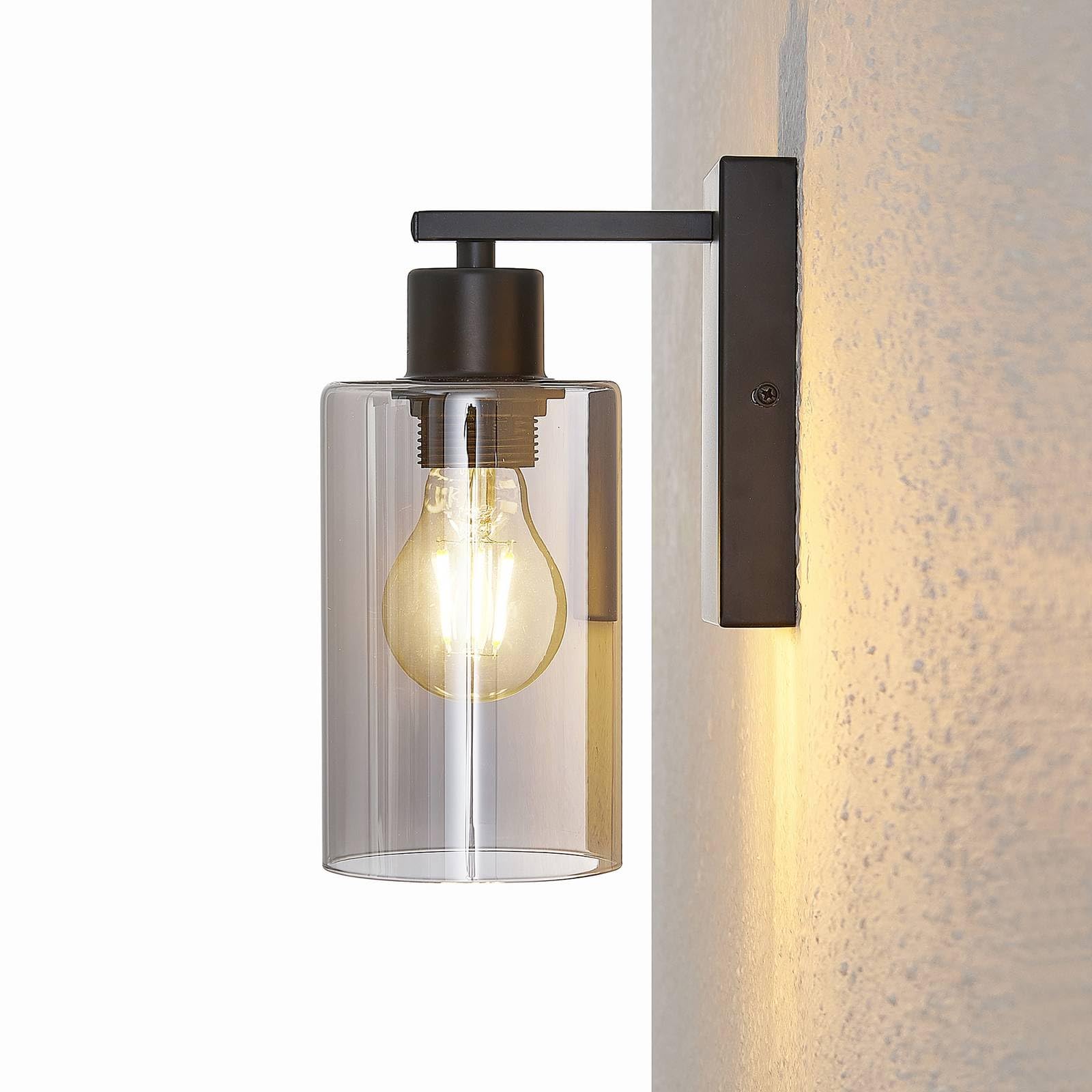 Lindby Applique Murale Emavi à intensité variable (Moderne) en Noir Métal e. a. pour Salon & Salle manger (1 lampe,à E27), Lampe Eclairage Luminaire Mural