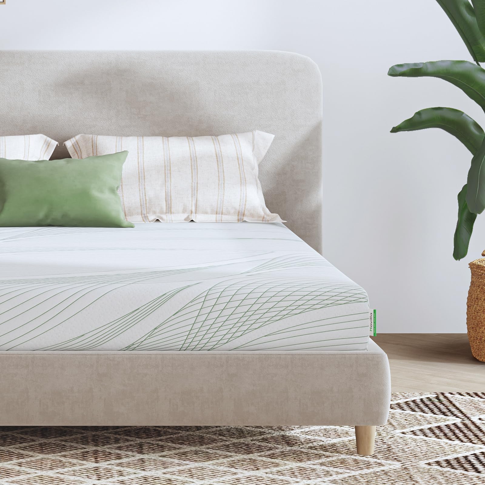 Novilla 4FT6 Foam Mattress, Double-sided sleepable, 9 Zone Double Mattress, Medium Firm Foam Mattress with Breathable OEKO-TEX Fabric and CertiPUR-US Foam 135x190x14cm