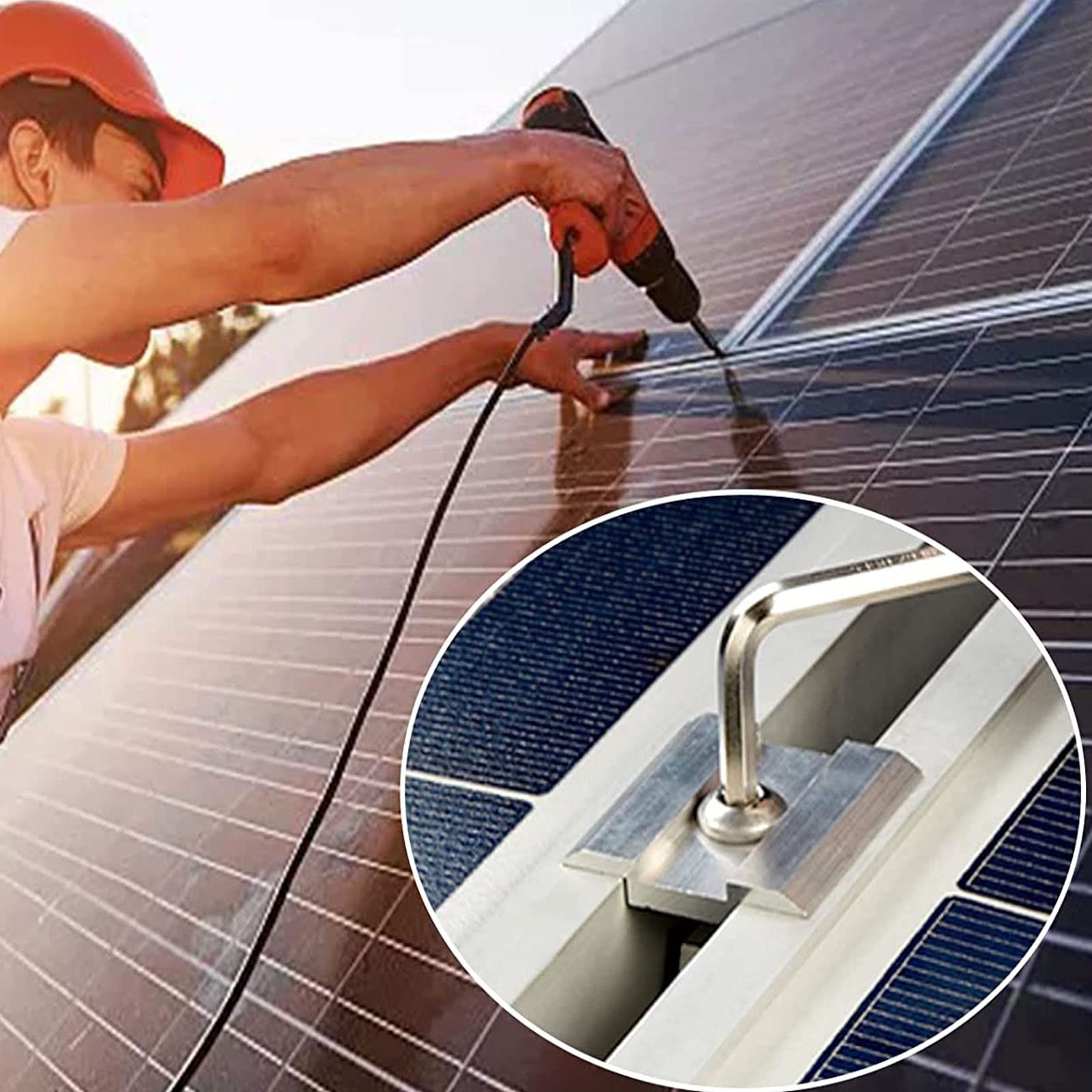 15 Stück Solarpanelen Mittelklemme PV für Modulhöhe, Aluminiumlegierung Mittelklemme, Aluminium Mittelklemme, Befestigung Solarmodul Für Solarpanel, für Sonnenkollektoren