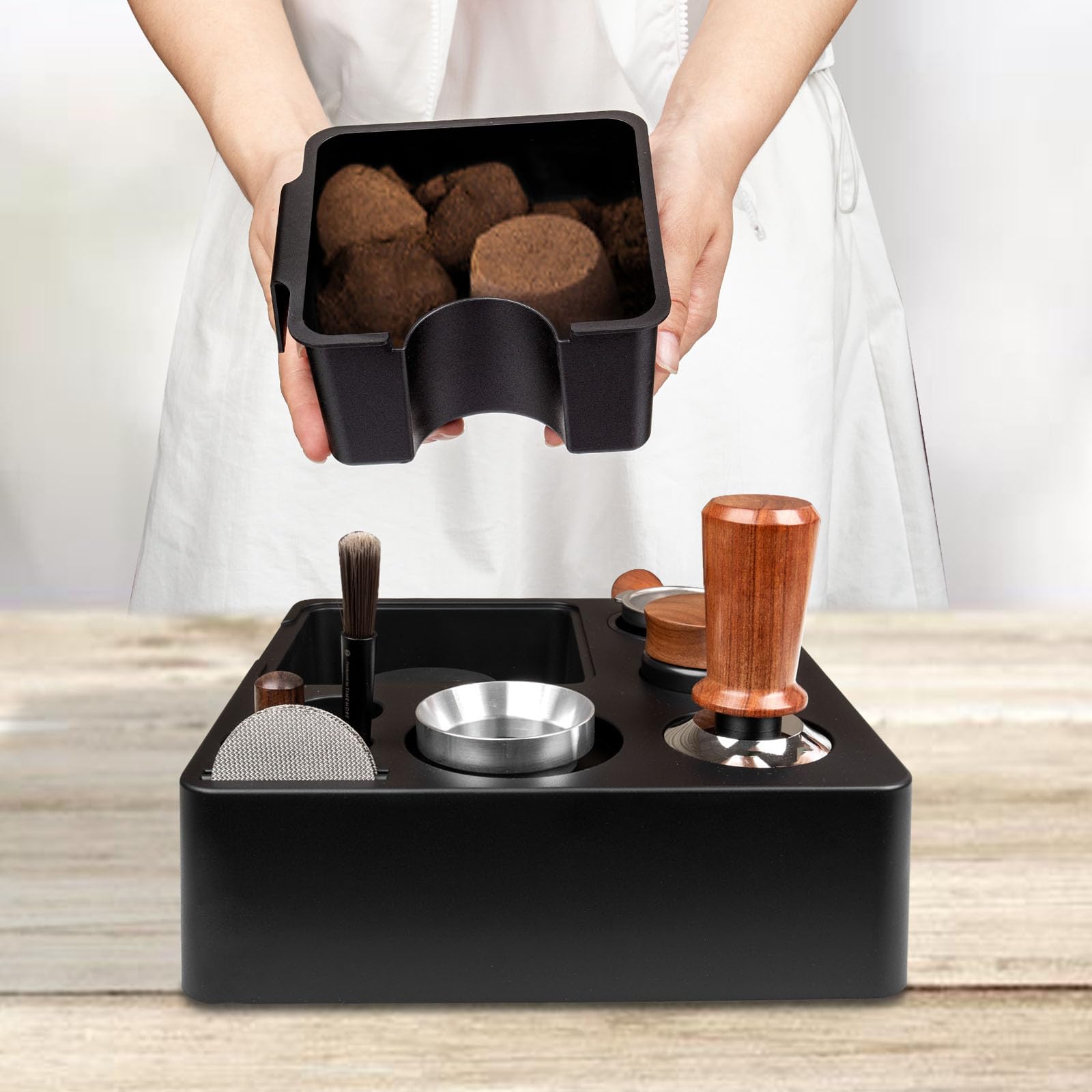 Estación de Tamping de 51-58mm, Tamper Station para Barista