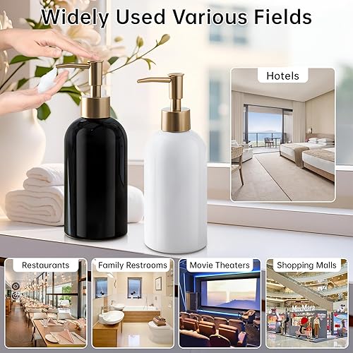 Miniatura 5 de Dispensador de jabón de plato recargable dorado para fregadero de cocina botella dispensador de jabón de mano para baño encimera fregadero botella