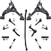 Vista 24 de Detroit Axle - Kit de suspensión completo de 12 unidades para Dodge Ram 1500 4x4 solamente - 2 brazos de control superiores y rótulas, 2 rótulas