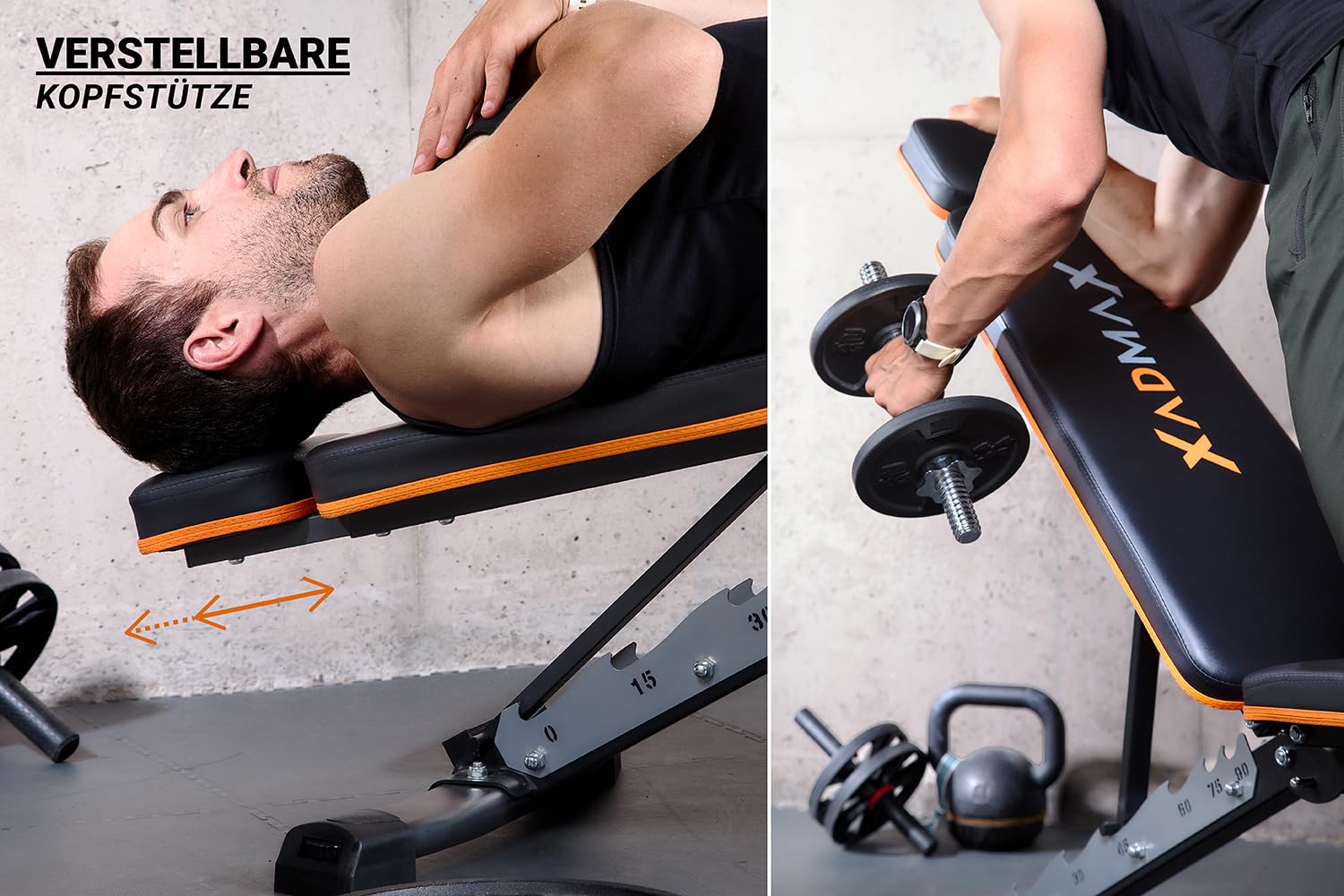 Hantelbank Klappbar Verstellbar, trägt bis zu 360 KG, sehr Robust und Widerstandsfähig, Schrägbank, Sportgeräte Zuhause, Home Gym, Trainingsbank, Hantelbank mit Gewichten trainieren,