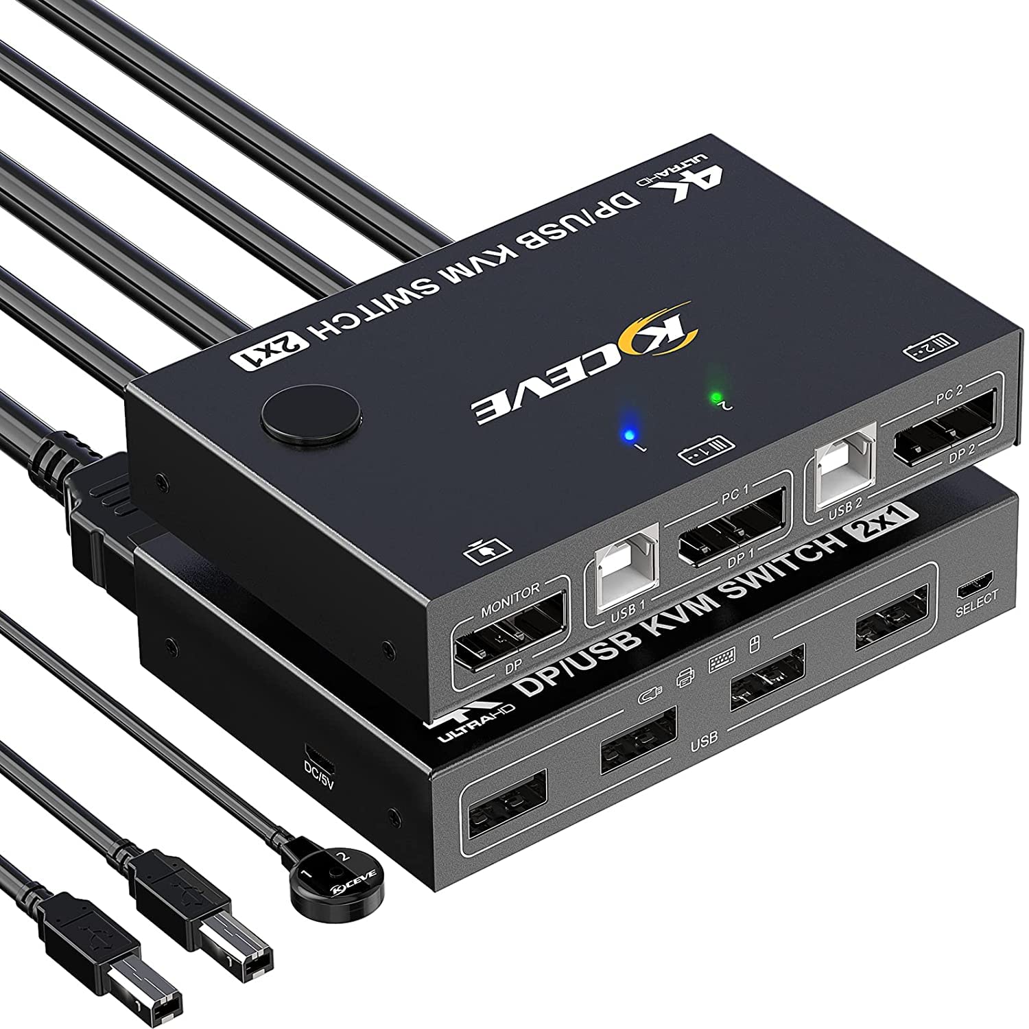DP Ports KVM Switch, 2 In 1 Out DisplayPort KVM Switcher Support 4k@60Hz Control 2 Computers to Share Keyboard, Mouse And DP Monitor (B0BN5N95B2) Amazon Price History, Amazon Price Tracker