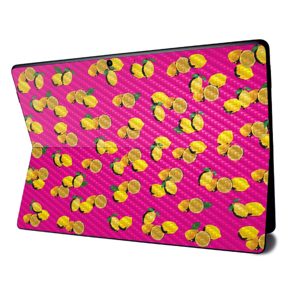 MightySkins Carbon Fiber Skin for Microsoft Surface Pro X - Make Lemonade | Textured Carbon Fiber Finish | Easy to Apply, Remove, and Change Styles | Made in The USA