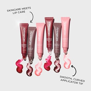 MCoBeauty - Peptide Treatment Full Bundle of 3 - High Gloss Lip Plumpers with Peptides and Shea Butter - Berry, Buttercream & Fairy Floss Shades - Moisturises and Smooths - Softens Dry Lips