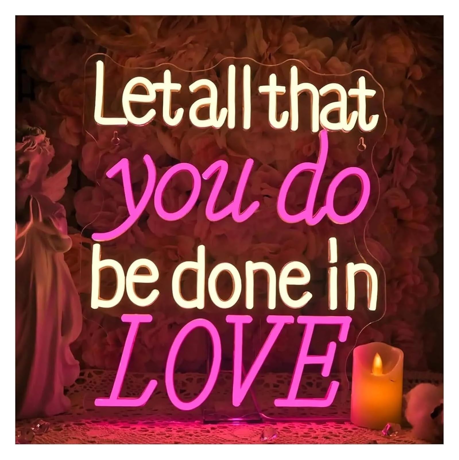 Neon lamp Neon Signs Decor Sign Let All that You Do Be Done in Love,32х38cm