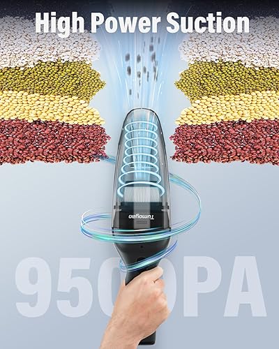 Miniatura 3 de Aspiradora de mano inalámbrica para automóvil, succión de alta potencia de 9500 Pa, 1.23 libras, ligera y portátil, potente aspiradora de mano