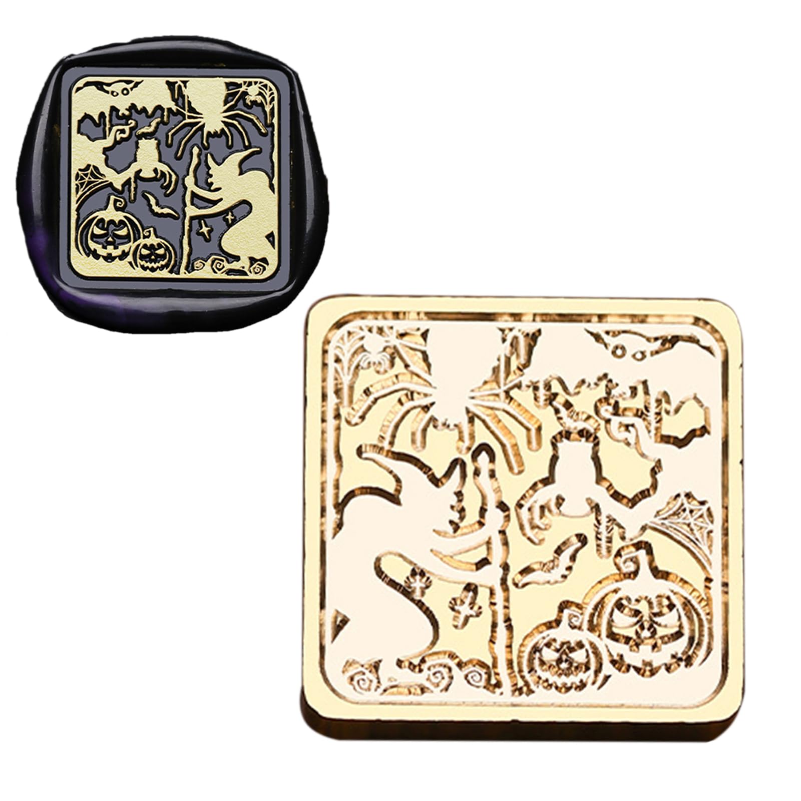 hogtnd Brass Head Seal Stamp Halloween Series Sealing Waxed Spiders for Cards Invitations Decoration Pumpkins Halloween Series Sealing for Card Decoration Decoration