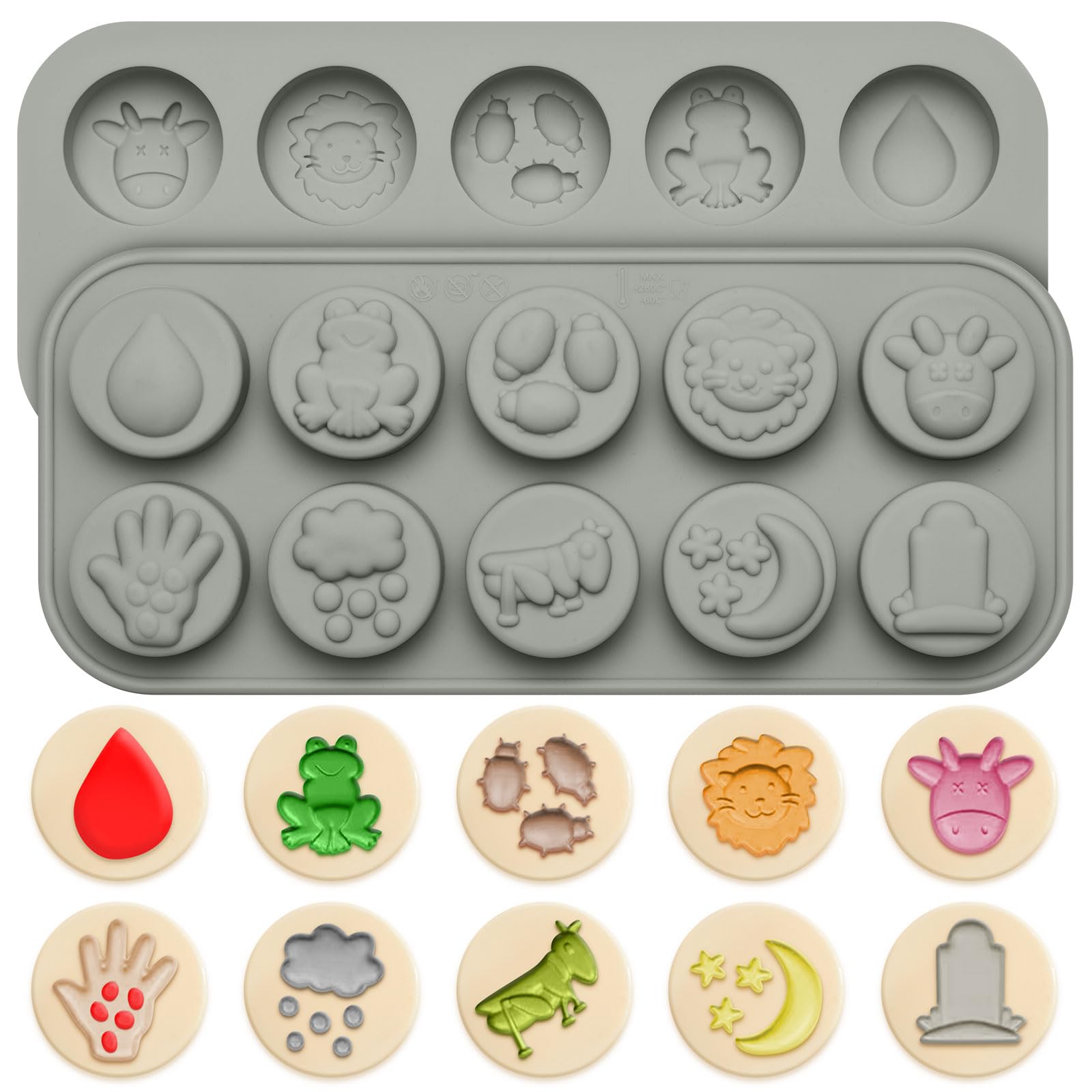 Domensi 2 Pcs Passover Chocolate Mold Silicone Frog Molds the 10 Plagues in Fun Shape Party Supplies Candy Molds Jelly Ice Tray the Ten Plagues Decor for Pesach Seder Birthday Cake Decorations Kitchen