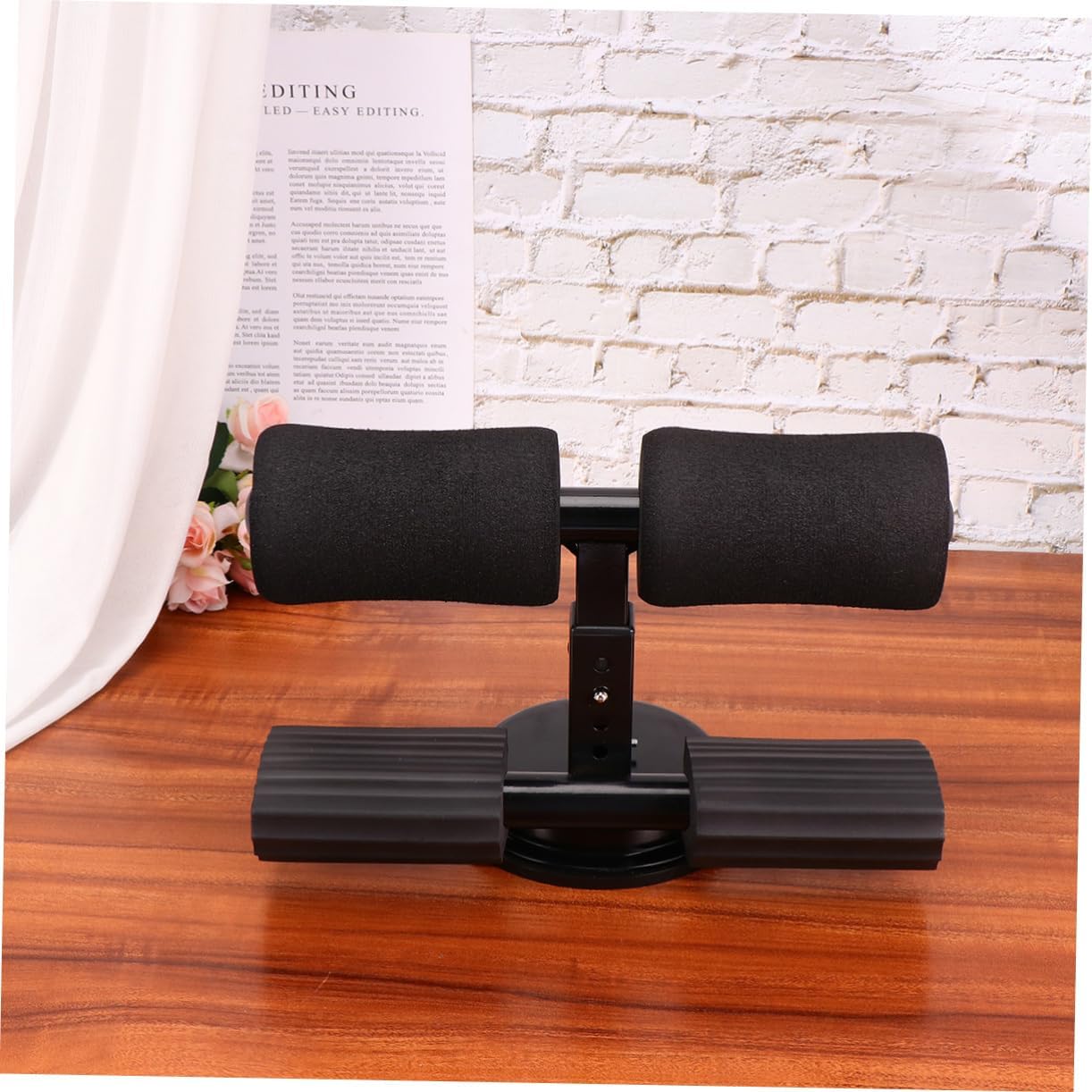Garneck 1pc Belly Clenching Machine Ab Stimulator Suction Cup Abdominal Assist Exercise Bar Equipment Waist Shaper for Home Workout