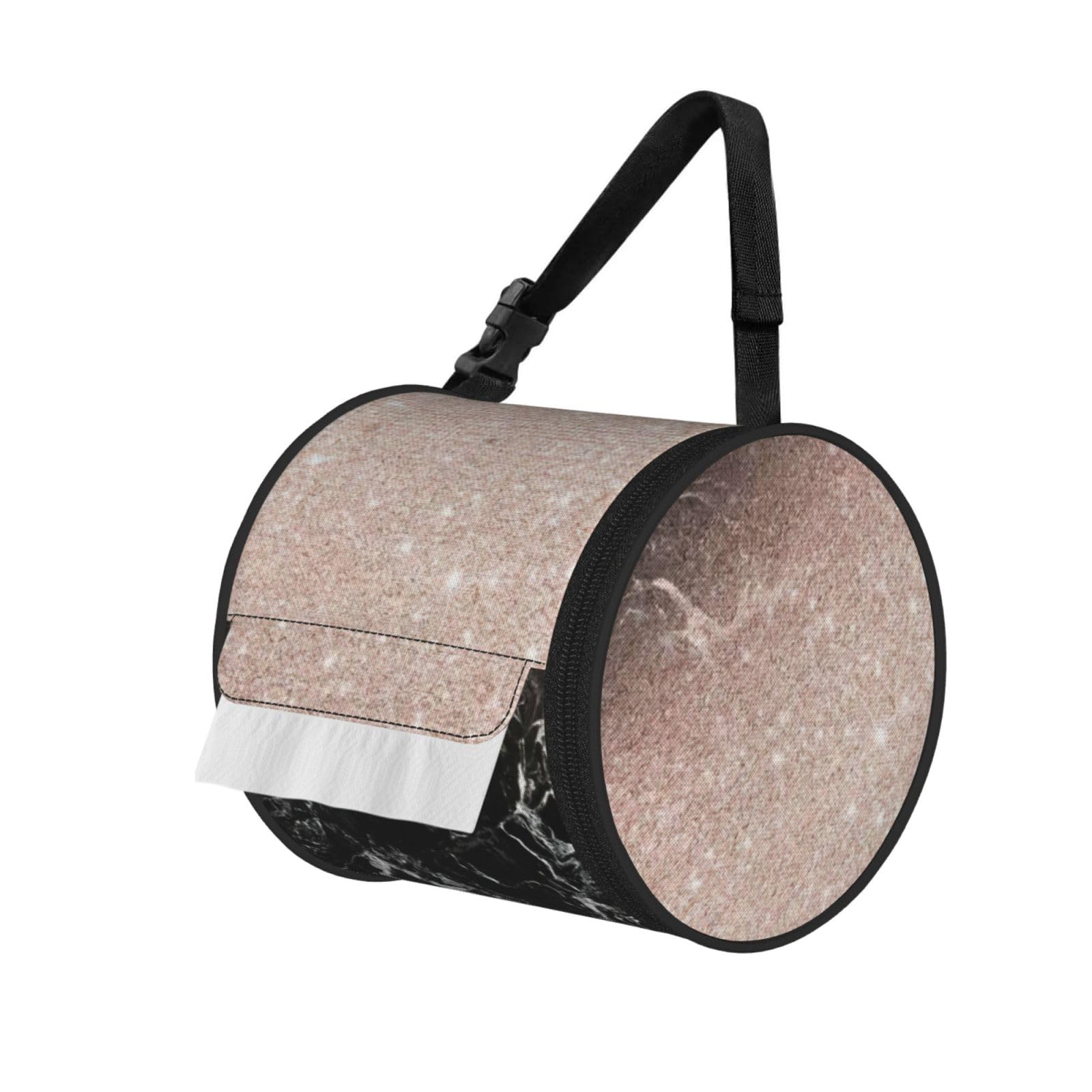 Marble Color Rose Gold Print Fashion Tissues Organizer Box, Hanging Tissue Holder For Purse Coins For Car Office Daily Outing