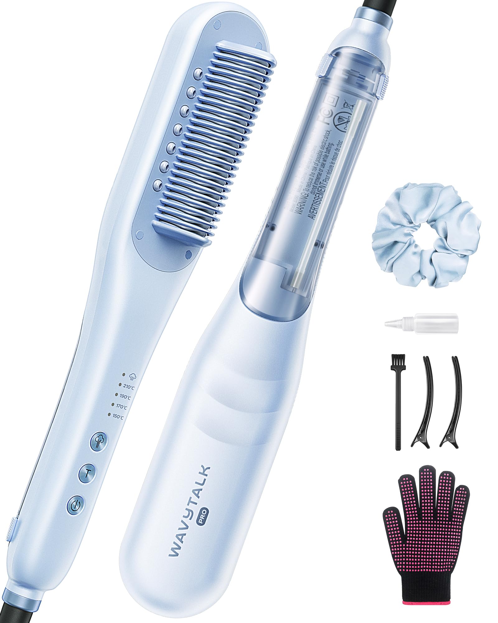 Wavytalk Pro Steam Hair Straightener Brush, Steamline Pro 3 in 1