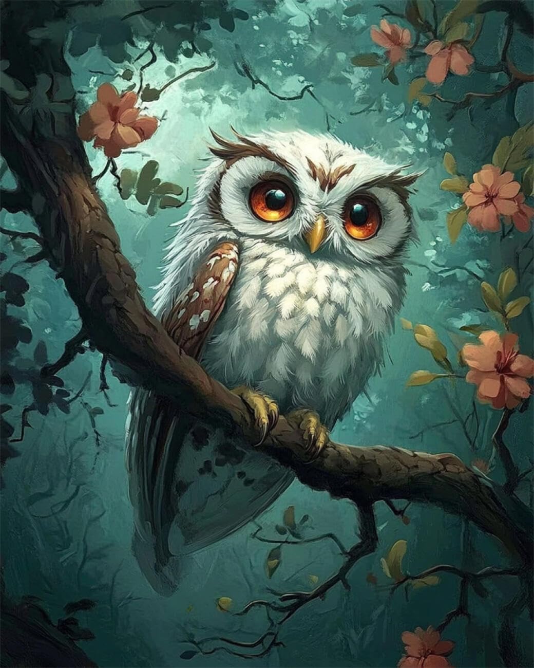 AYAOYANGGO Animal DIY Bead Embroidery Set Forests Owl Beadwork Craft Kit for Beginners,Needlework Set,Preprint Pattern Decor Wall Art 40x50cm