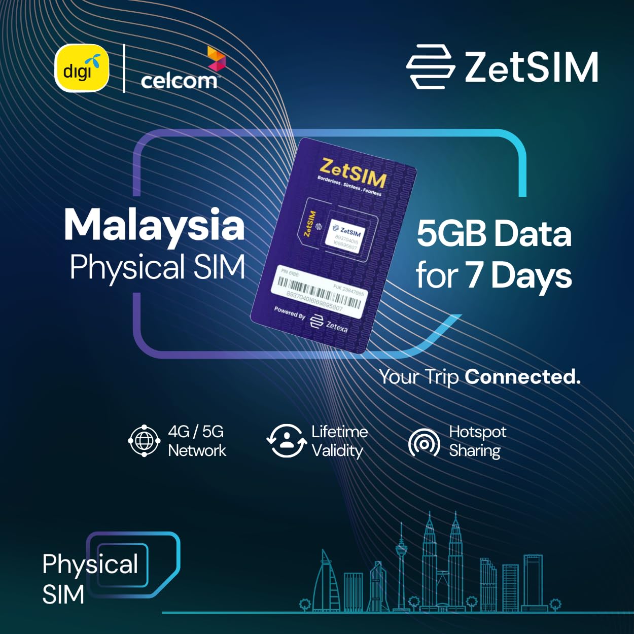Malaysia Local SIM Card | 7 Days Unlimited Data | 4G/5G High-Speed Data | One SIM for Lifetime | Easy App Top-Up | Hotspot Sharing | No Contract Requried (5GB for 7 Days)-image-22