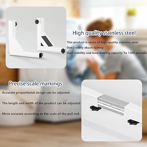 Miniatura 4 de Base móvil de acero resistente para muebles de alta resistencia, soporte ajustable para nevera, soporte para lavadora, soporte para muebles para