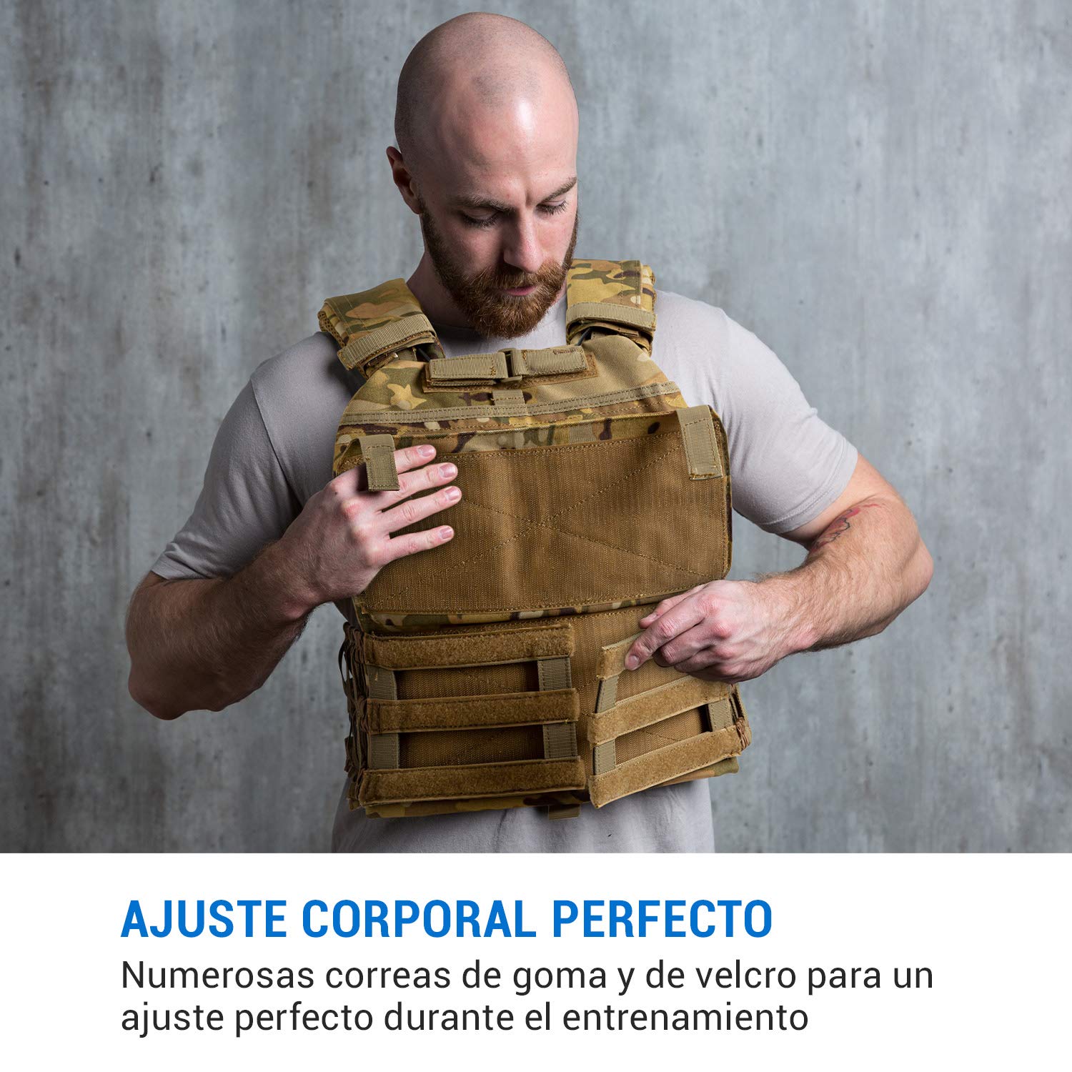 Capital Sports Battlevest 2.0 - Chaleco lastrado, Cintas velcro, Chaleco peso entrenamiento, Chaleco de peso, Cable desenganche rápido, Transpirable