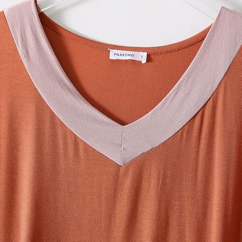 Women’s Pajama Set Sleepwear Short Sleeve Tops With Capri Pants Lounge Set Sy168-Caramel-2Xl #TOP2