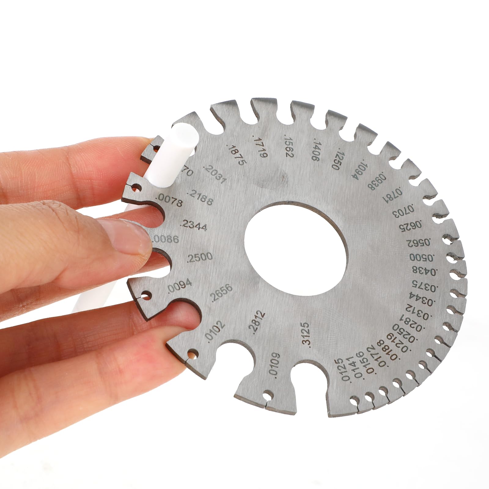 2 Pcs Wire Gauge Measuring Tool Wire Size Chart Stainless Steel Thickness Gauges Metal Sheets Standard Dual Sided Round Wire Sheet Gage Welding Material Cable Measurement Gauges for Wire Welding - Image 7