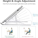 Laptop Stand, Aluminum Full Coverage Non-Slip Rubber Adjustable Ergonomic Portable Laptop Holder, Foldable Computer Stand 6 Angles Anti-Slip Laptop Riser Compatible with 4-17 inch Laptops