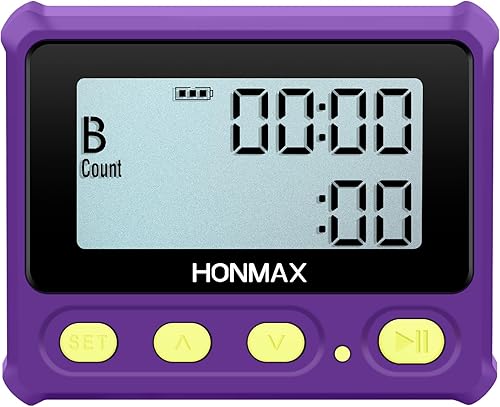 Miniatura 5 de Temporizador de intervalo 8200, cronómetro con luz de fondo, reloj recargable USB-C (morado)