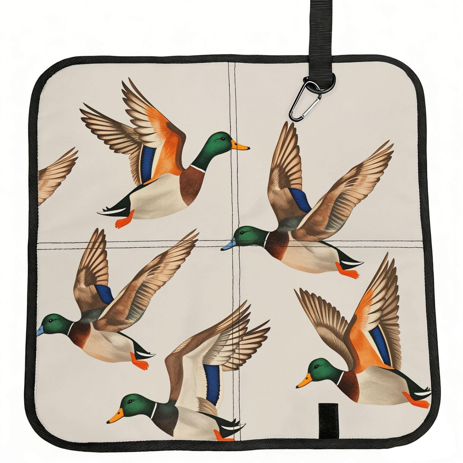 SDEGTHO Flying Mallard Duck Print Padded Seat Pad Folding Cushion Waterproof Bench Mat Portable Outdoor Rest Mat 15.8"
