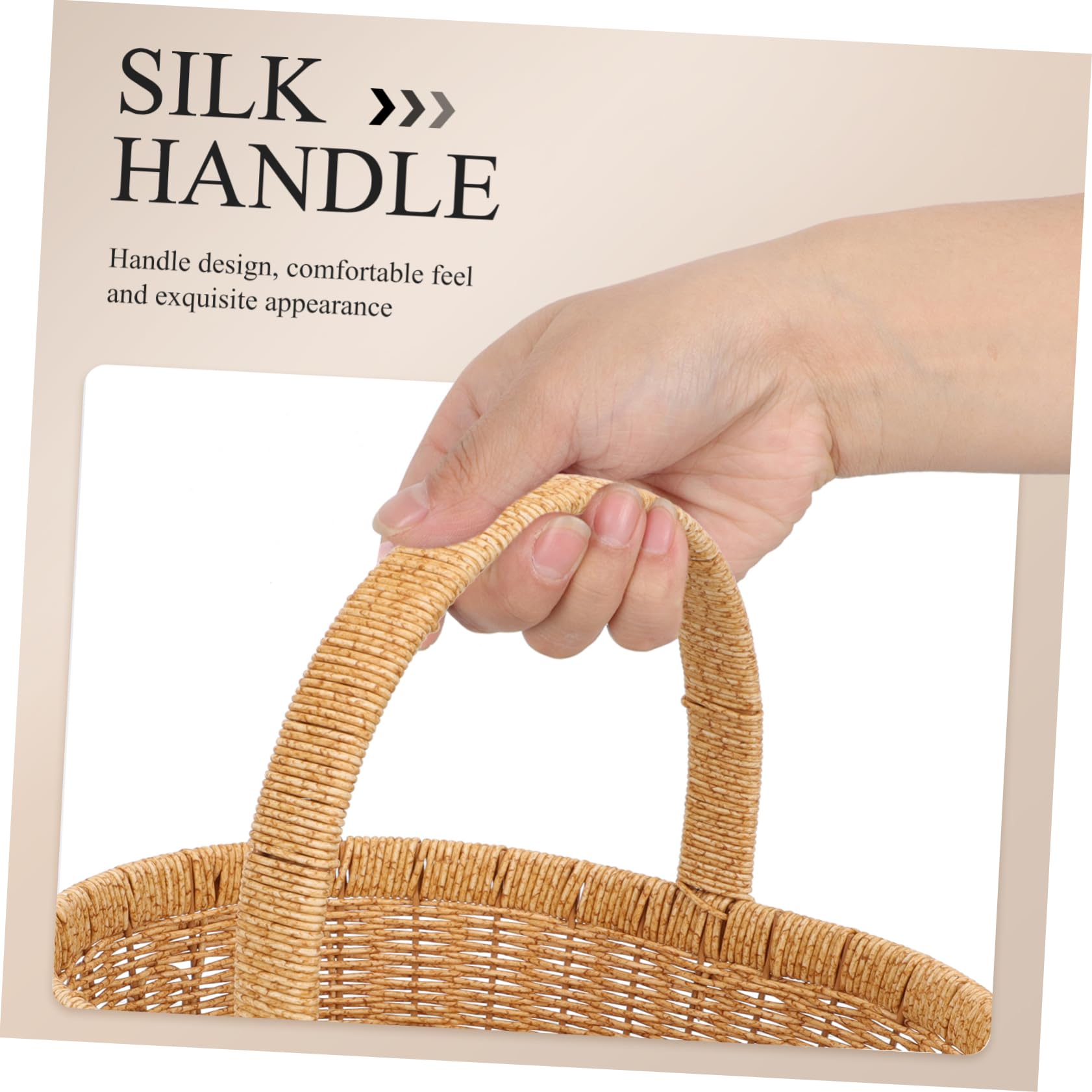 Toddmomy Cestino in Plastica Finta Rattan Cestino Portaoggetti Portatile per Alimenti e Frutta per Picnic Campeggio e Riunioni di Famiglia Contenitore Versatile e Pratico