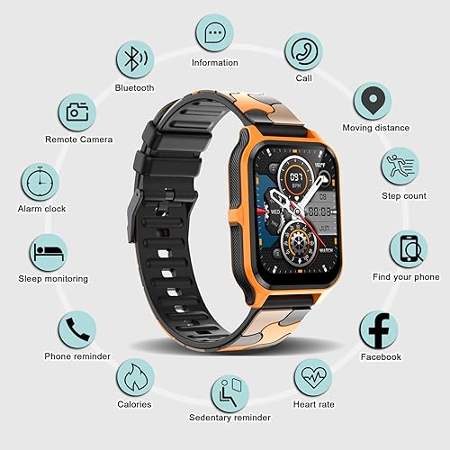 Miniatura 2 de Naudug Reloj inteligente (respuestahacer llamadas) para hombres y mujeres, pantalla táctil de 1.83 pulgadas, rastreador de actividad física con