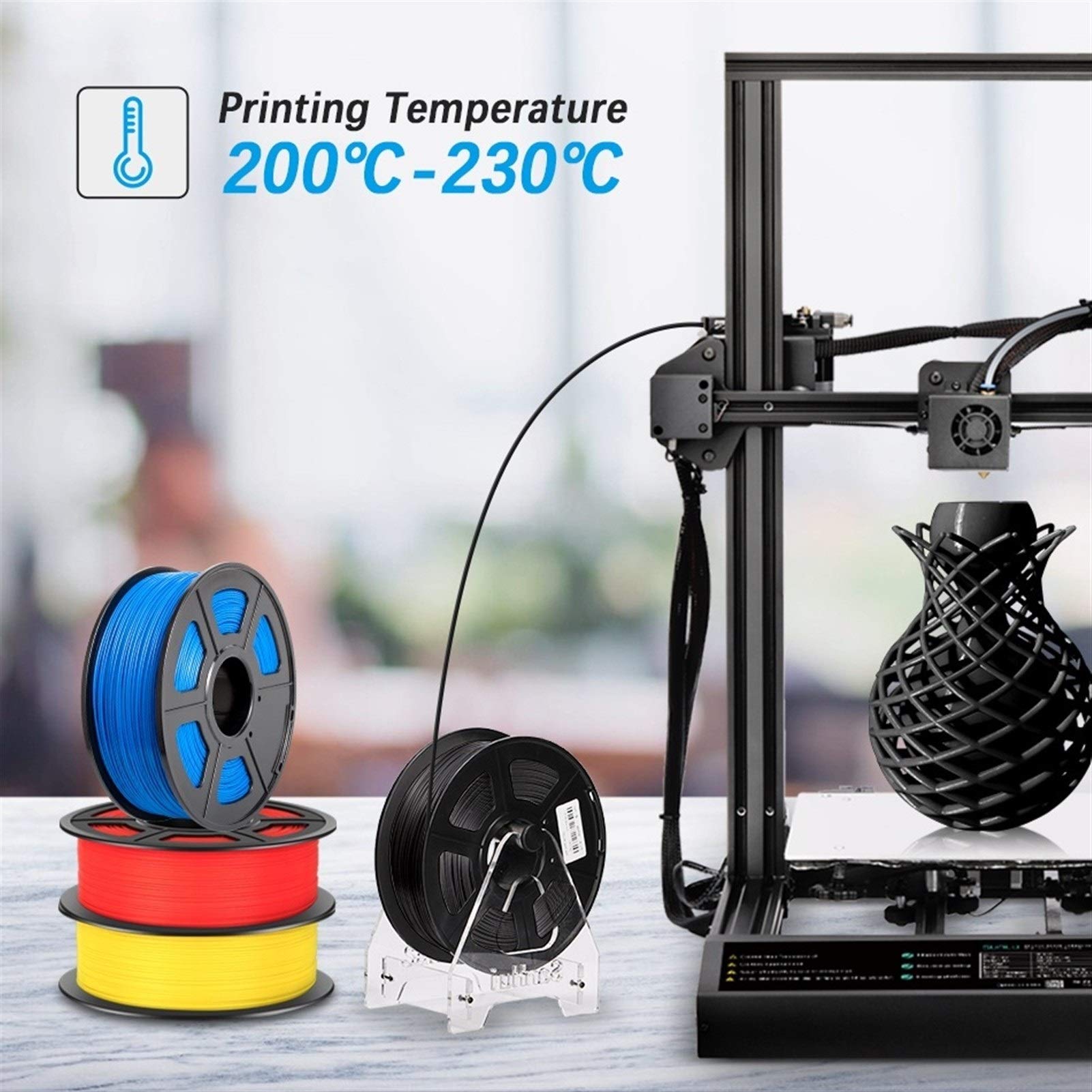 Filament do drukarki 3D, filament do drukowania 3D Filament do drukarki 3D PLA 1,75 mm 1 kg szpula 1 kg materiał do drukowania 3D do drukarki 3D i długopisu 3D (kolor: PLA czarny)
