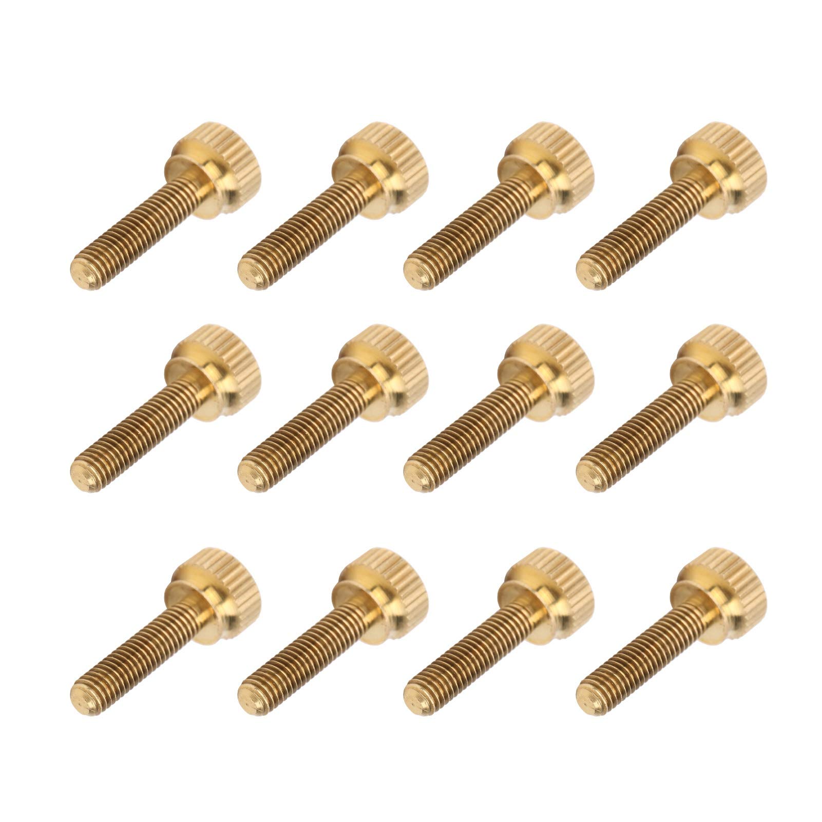 50 tornillos de pulgar planos moleteados, sujetador antideslizante de cobre puro con cabeza redonda M5, tornillo de torsión moleteado para uso industrial y de construcción con resi (M5*20mm)
