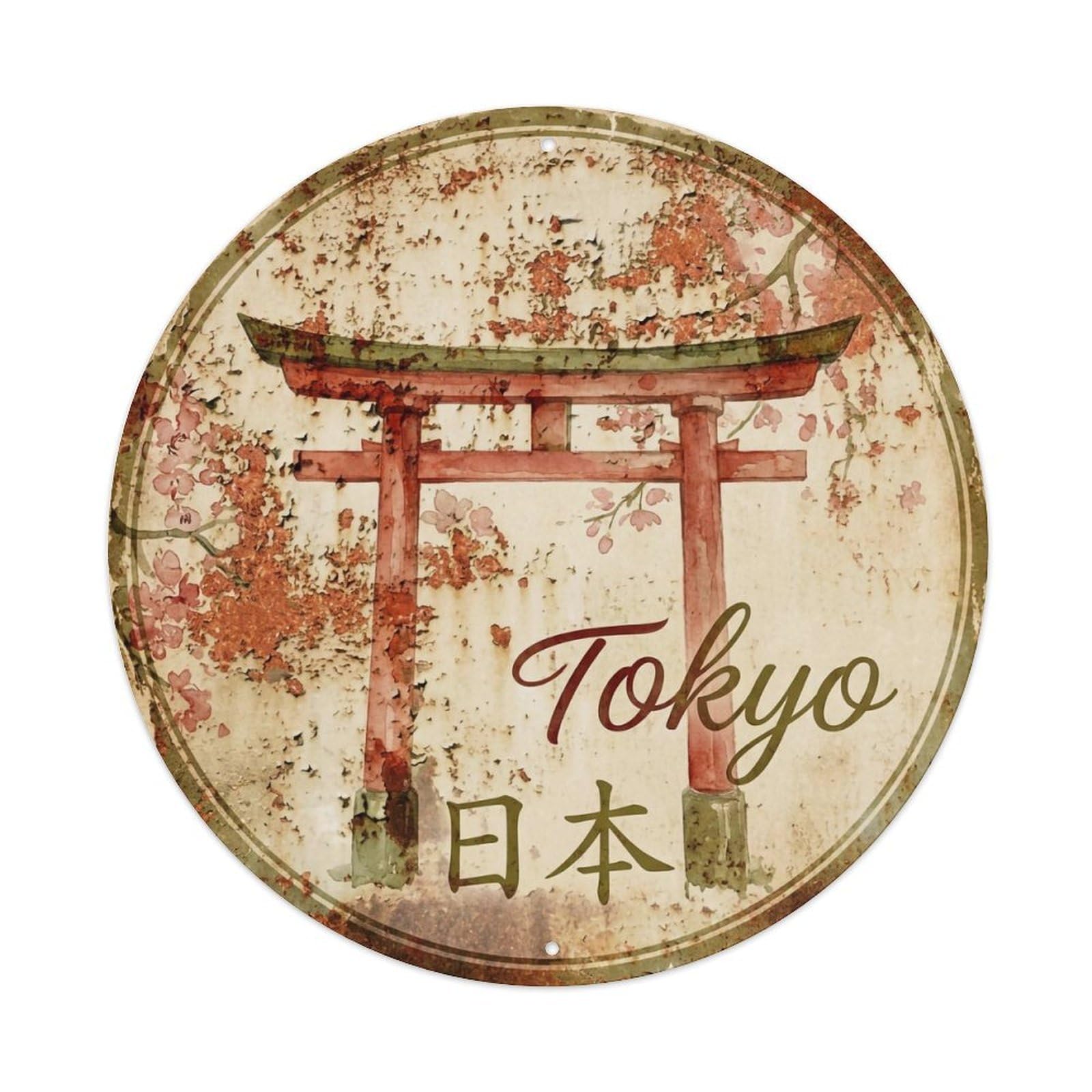 Vintage Travel Tokyo Japan Timeless Vintage Metal Tin Sign Plaque Wall Decor for Cafe, Club Bar, Office, Garden Metal Poster 8x8Inch