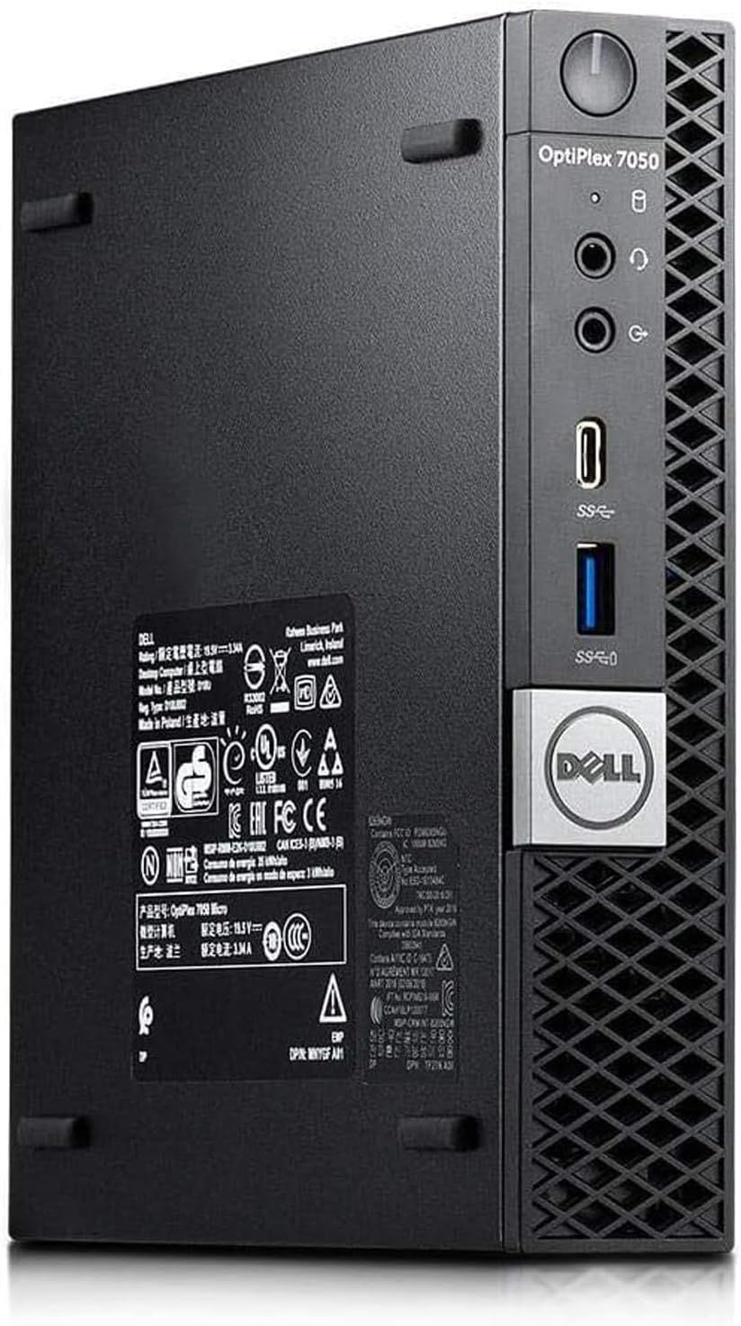 Dell Optiplex 7050 Mini Ordinateur de Bureau, Intel Core i5-7500T, 8 Go de RAM, SSD de 256 Go, Wi-FI, Bluetooth, Clavier QWERTY US, Windows 11 Pro (Reconditionné)