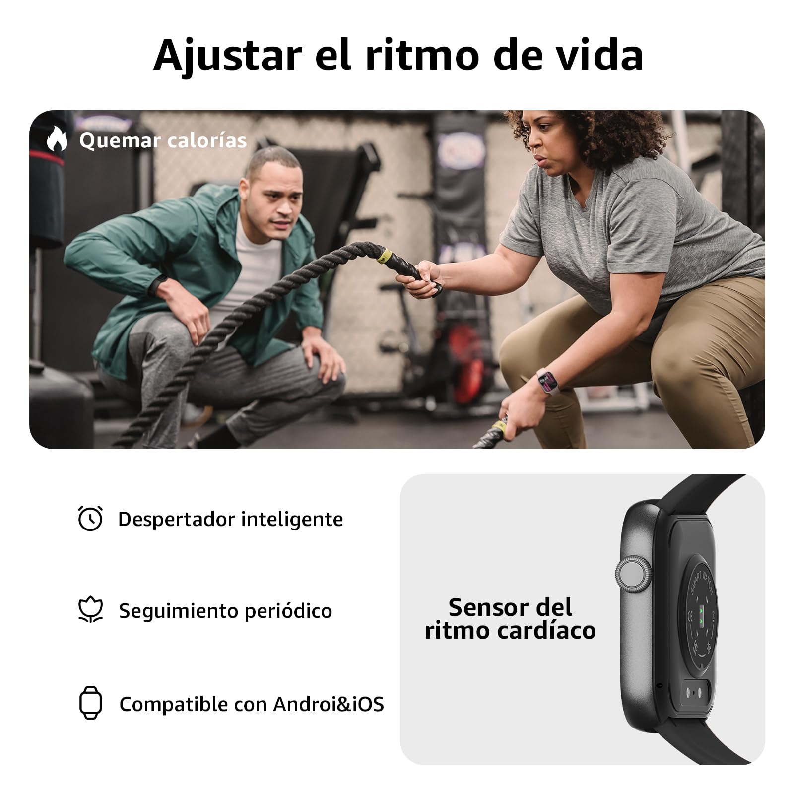 Reloj Inteligente Mujer Hombre, 1.85" Smartwatch con Llamadas Bluetooth, 140+ Modos Deportivos Smart Watch con SpO2/Pulsómetro/Monitor de Sueño/Podómetro, Impermeable IP68 Smart Watch Para Android iOS