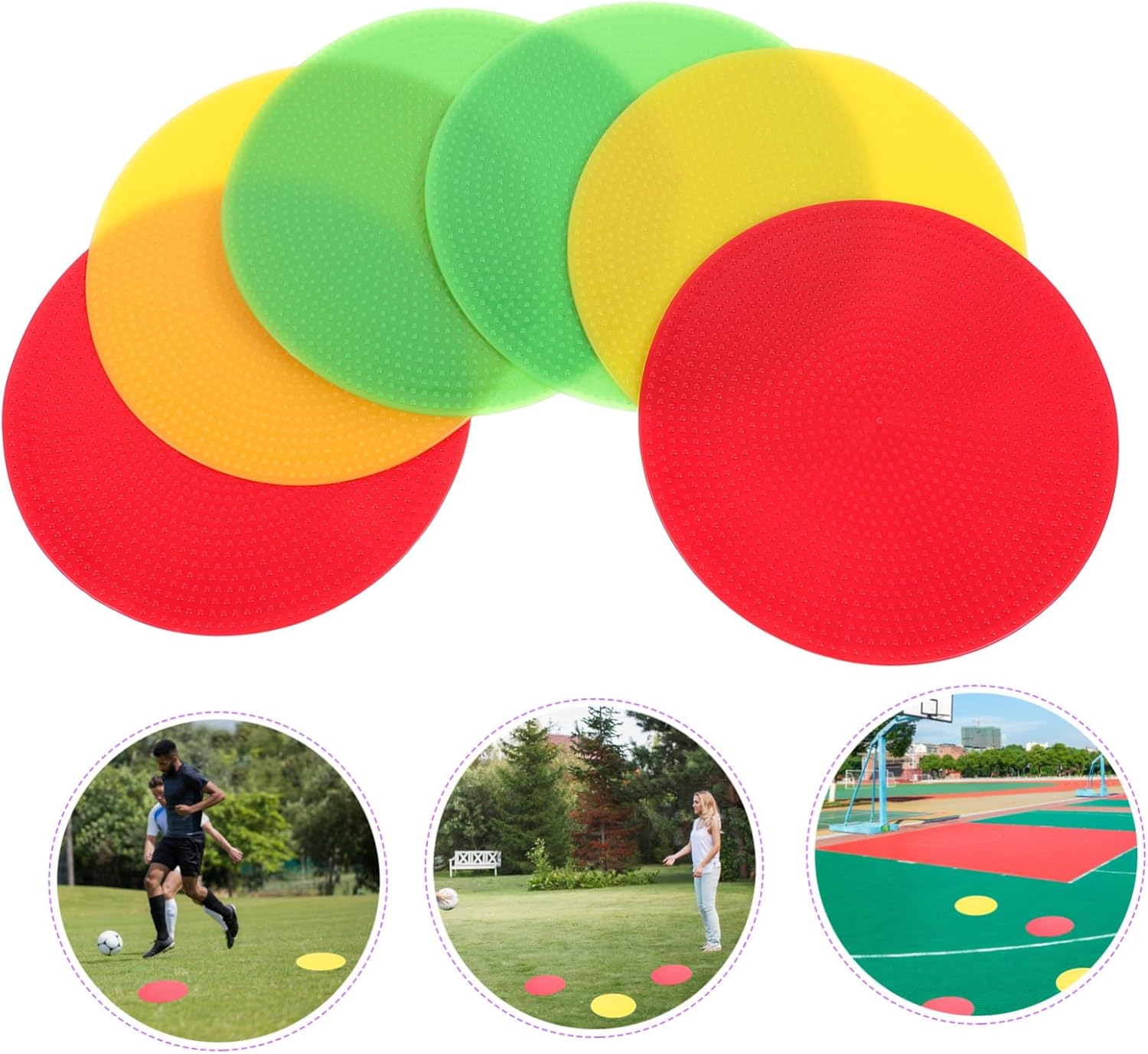 Toddmomy 6pcs Soccer Training Markers Sign Discs for Football Training Smooth Edges Lightweight for Sports Practice and School Events