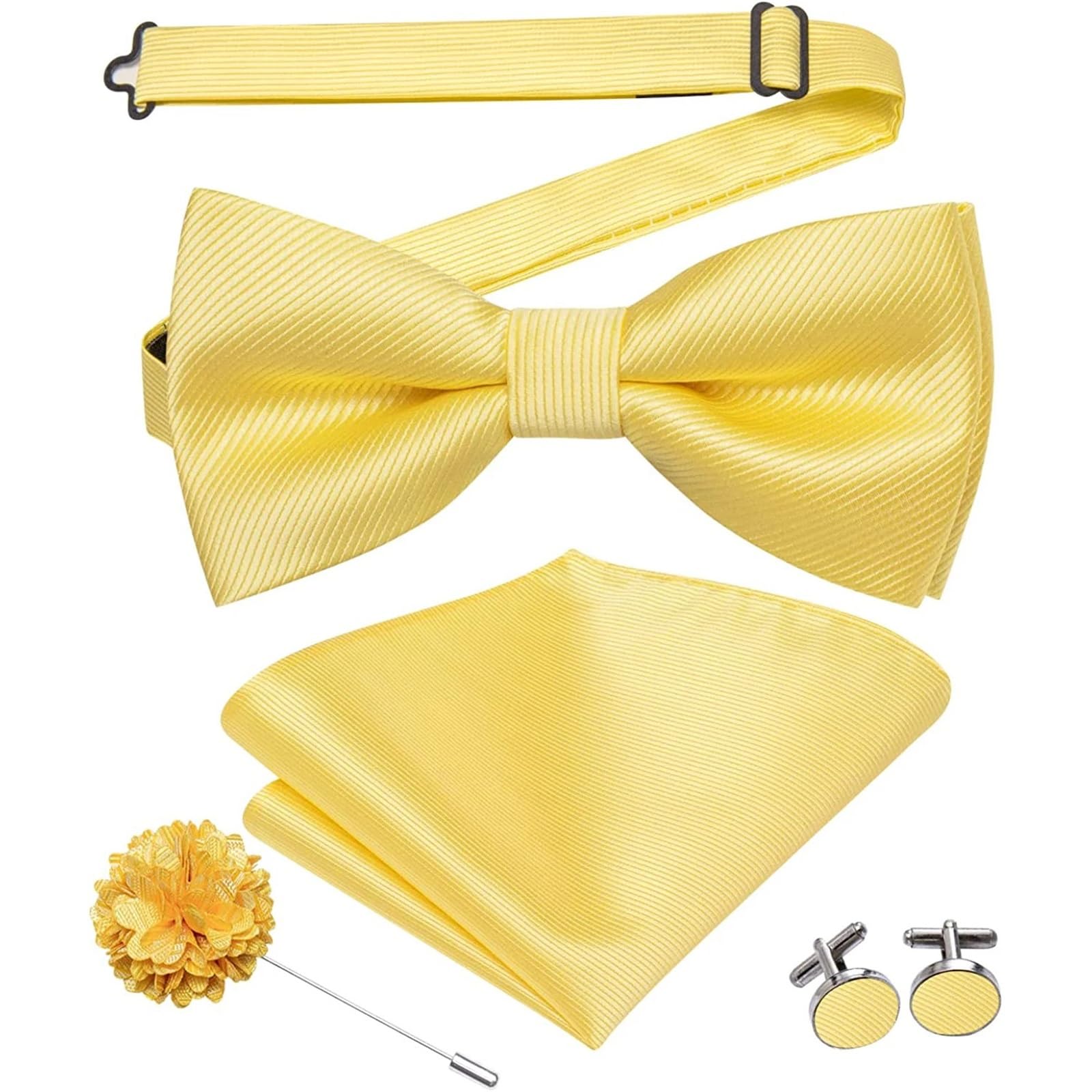 Pajaritas Hombre Conjunto de broche y gemelos, pañuelo pajarita
