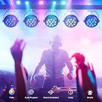 Starlitflow RGB LED Par lámpa 12 LED távirányítóval, 2200 mAh akkumulátor, party és DJ fényzene 6