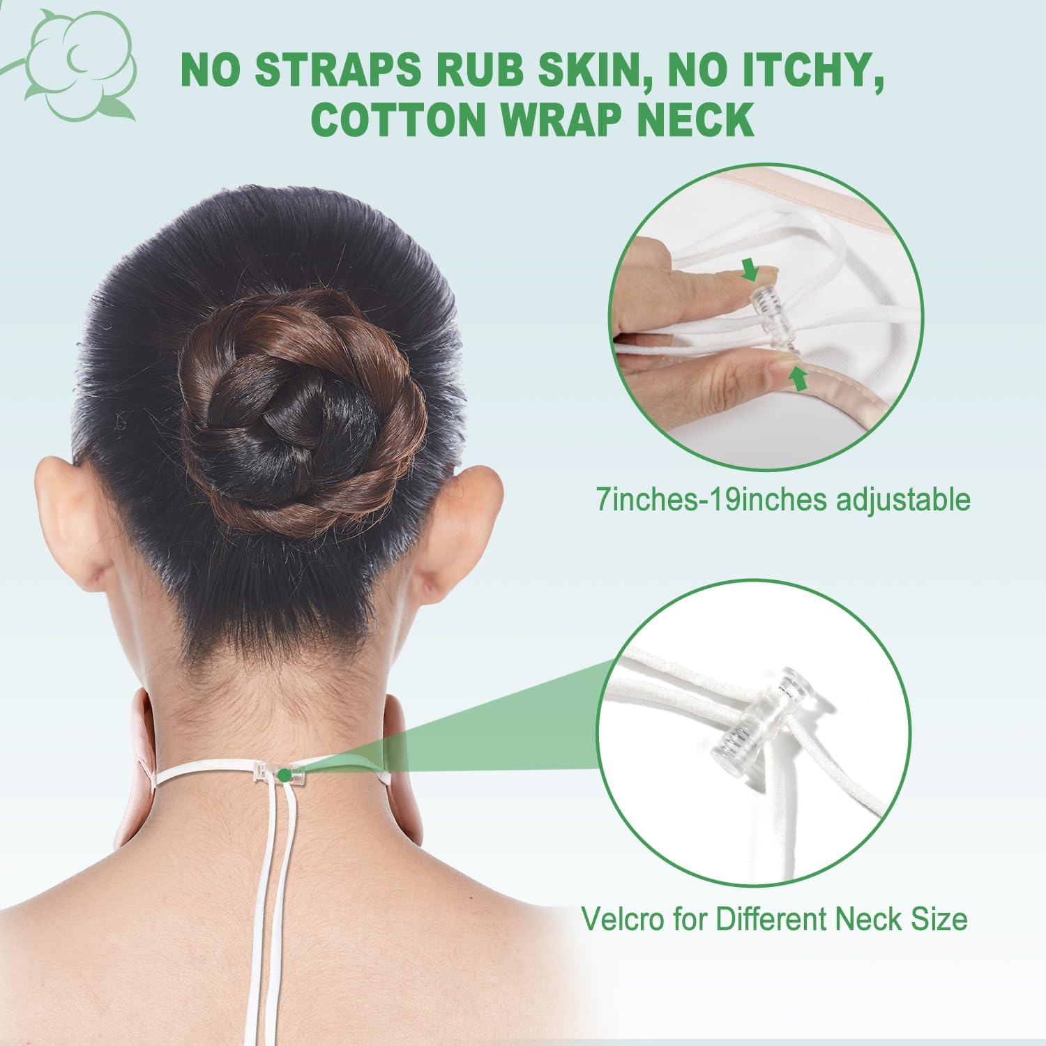 2PCS Castor Oil Pack, DEROWN Caster Oil Packs for Thyroid, Less Mess Made of Organic Cotton Flannel & Waterproof PUL, Reusable Massage Castor Oil Pack Kit with Anti Oil Leak Design (Oil Not Included)