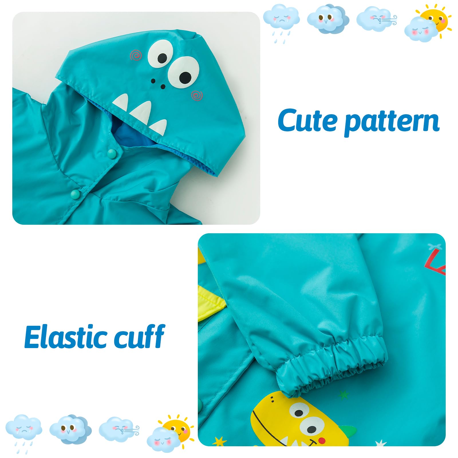 LZH garçons imperméable enfants imperméable à capuche à capuche, pantalons de veste costume 2 pièces