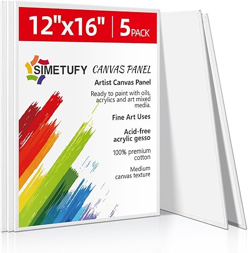 Miniatura 26 de Simetufy Paquete de 12 Tableros de Lienzo Pequeños para Pintura de 4 x 6 pulgadas - Paneles de Mini Lienzo de 100% Algodón sin Ácidos Imprimados