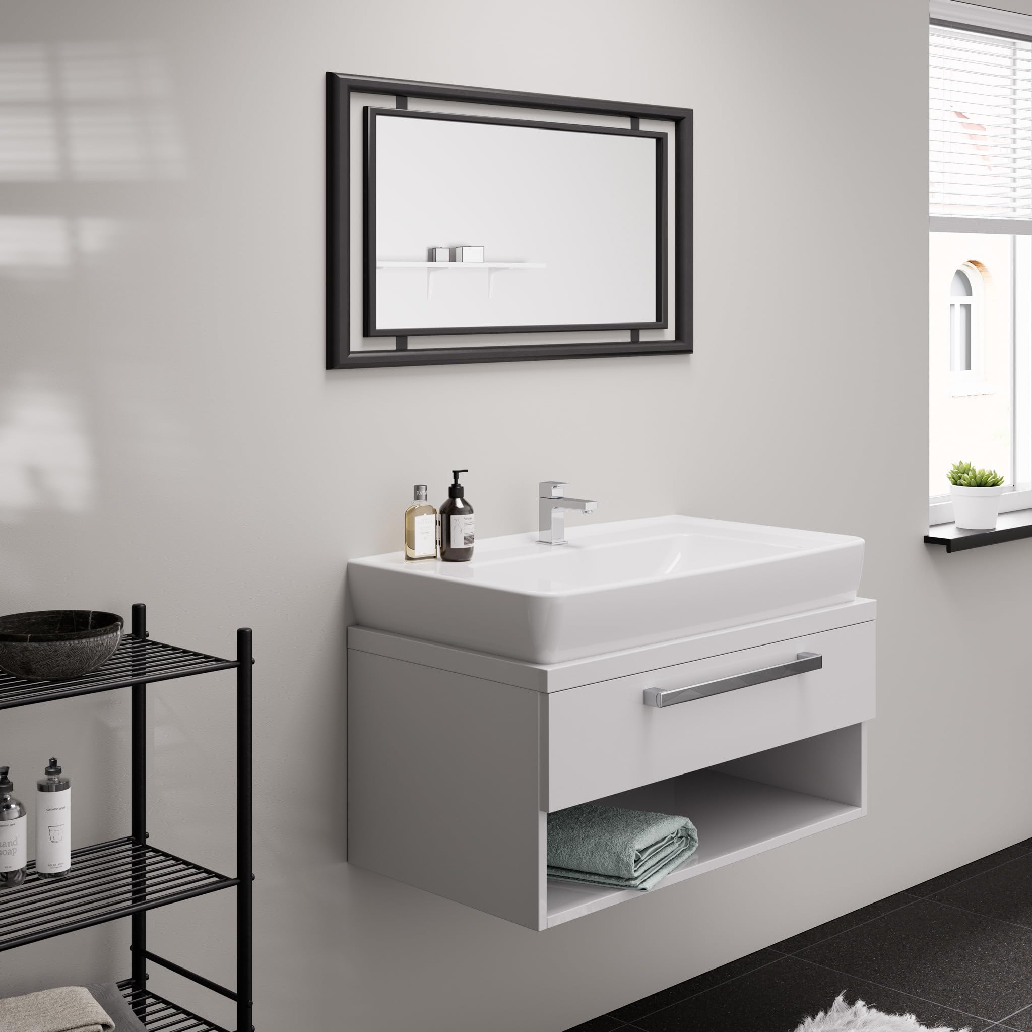 hansgrohe Vernis Shape Robinet de lave-mains 70 eau froide sans tirette ni vidage, chromé, 71592000