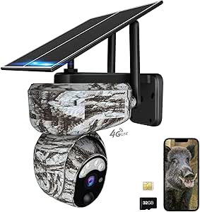 Vyze-Link Cellular Trail Camera, Solar Game Cameras, 4G APP Live View Deer Camera with Night Vision Motion Activated Waterproof, IP66, Rotatable Wildlife Camera with Sim Card asin的图片