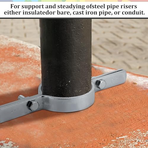 Miniatura 6 de 4 abrazaderas verticales de tubo de 4 pulgadas, soportes de tubo rígido de acero galvanizado para fijación de conductos de cobre, hierro, Cpvc, Pex