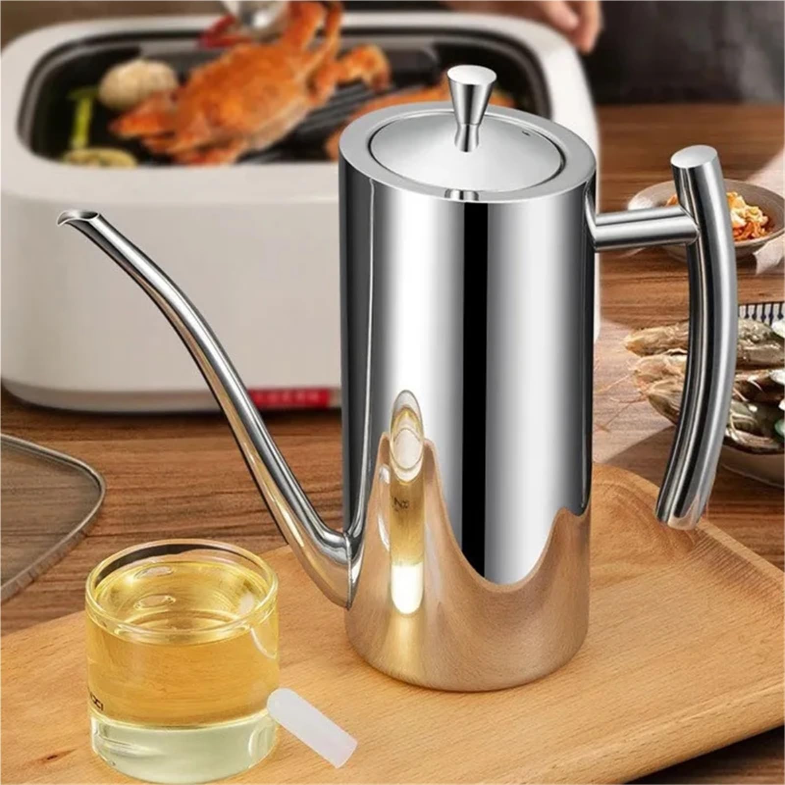 Aceitera Acero Inoxidable 500/700/1000ml 304 olla de aceite acero inoxidable contenedor almacenamiento cocina tanque a prueba polvo salsa vinagre