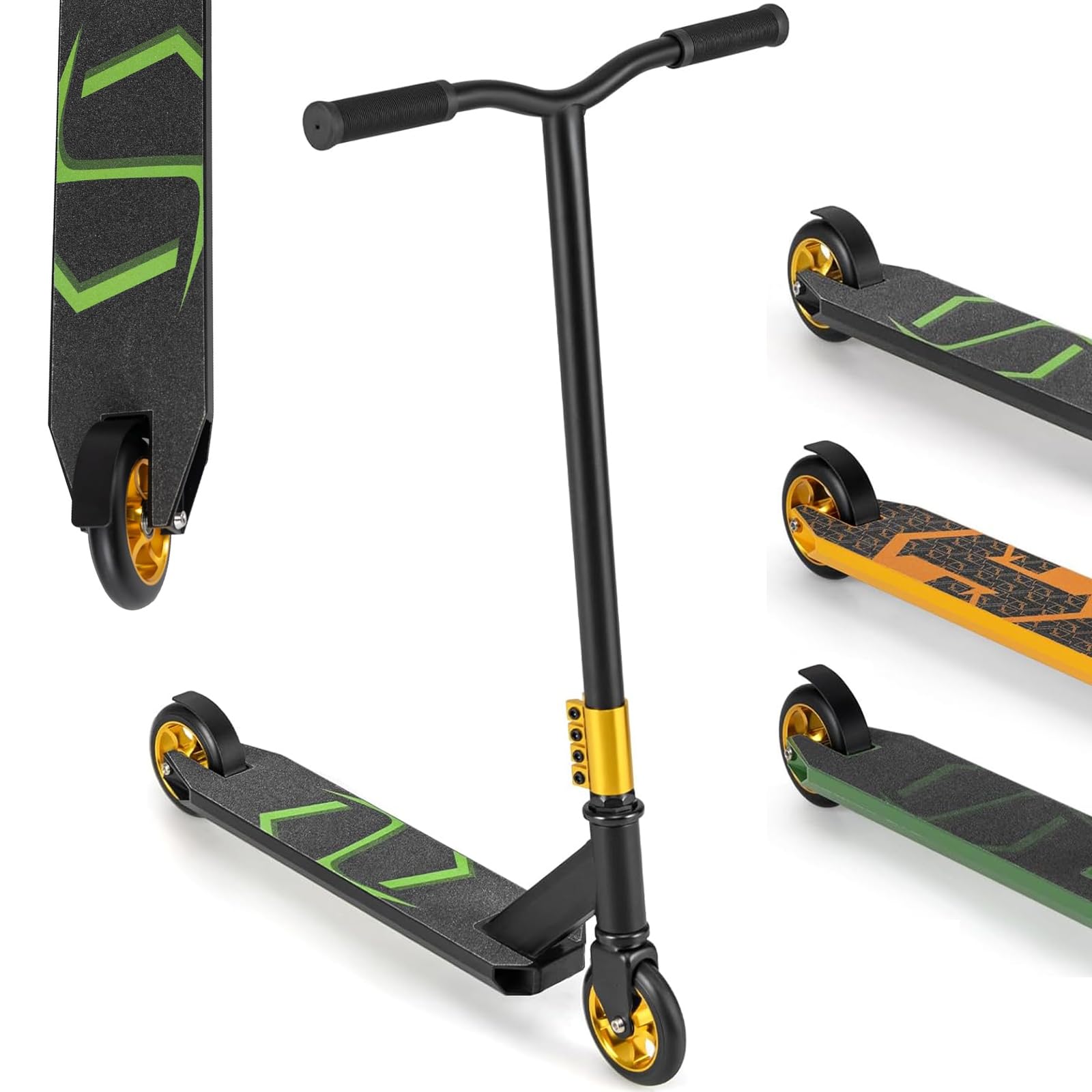 SPOTRAVEL Pro Stunt Scooter, 360°Spin Handlebar Trick Scooter (Black)